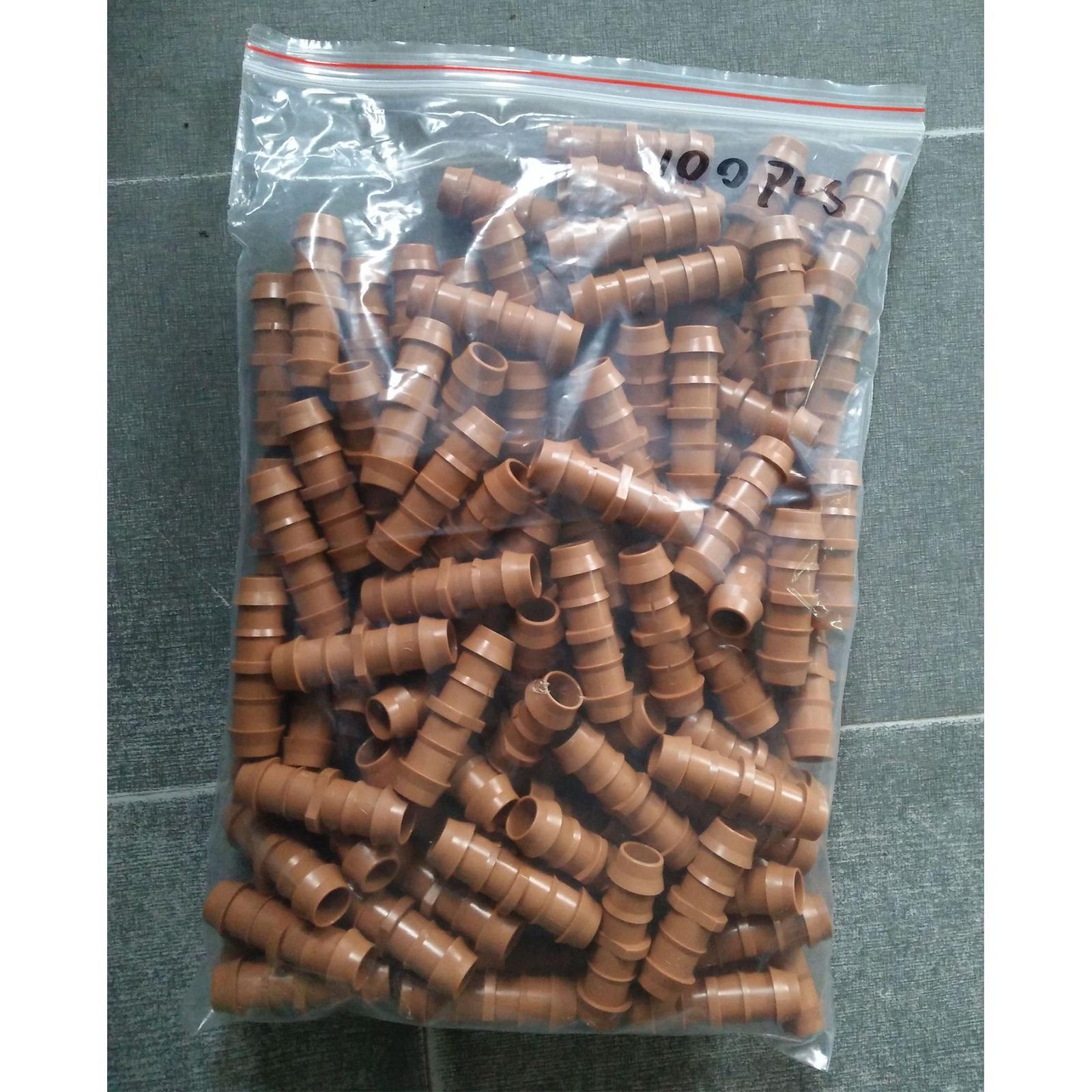 100Pcs Garden Irrigation Pipe Connector 17mm Drip System DIY Drip Irrigation
