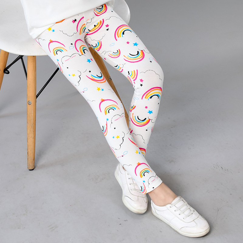 Quần legging hoạ tiết bé gái nhiều mẫu đáng yêu, chất zip co giãn tốt