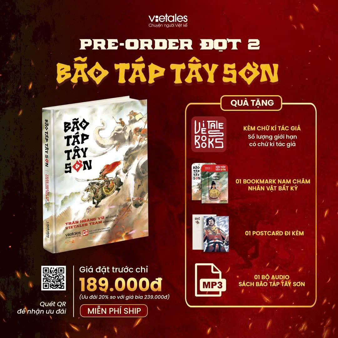 (Postcard chân dung Quang Trung, in màu toàn bộ) BÃO TÁP TÂY SƠN – Trần Hoàng Vũ – Vietales