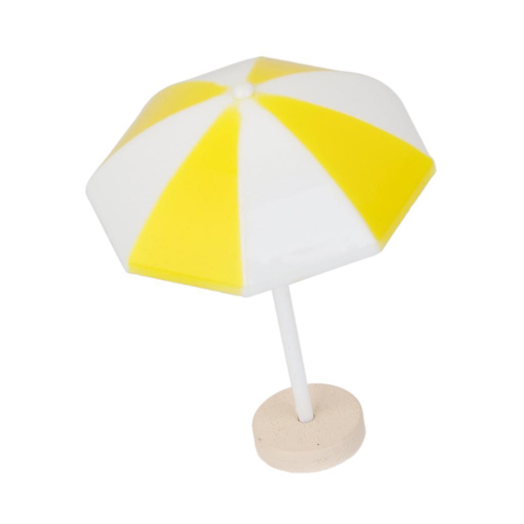6X Miniature Bonsai  Landscape  Umbrella Decor S Yellow