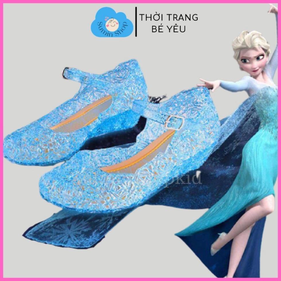 Cho Bé Giày sandal cho bé gái họa tiết pha lê trong suốt phong cách giày công chúa Elsa cho bé gái SUMIN KIDS