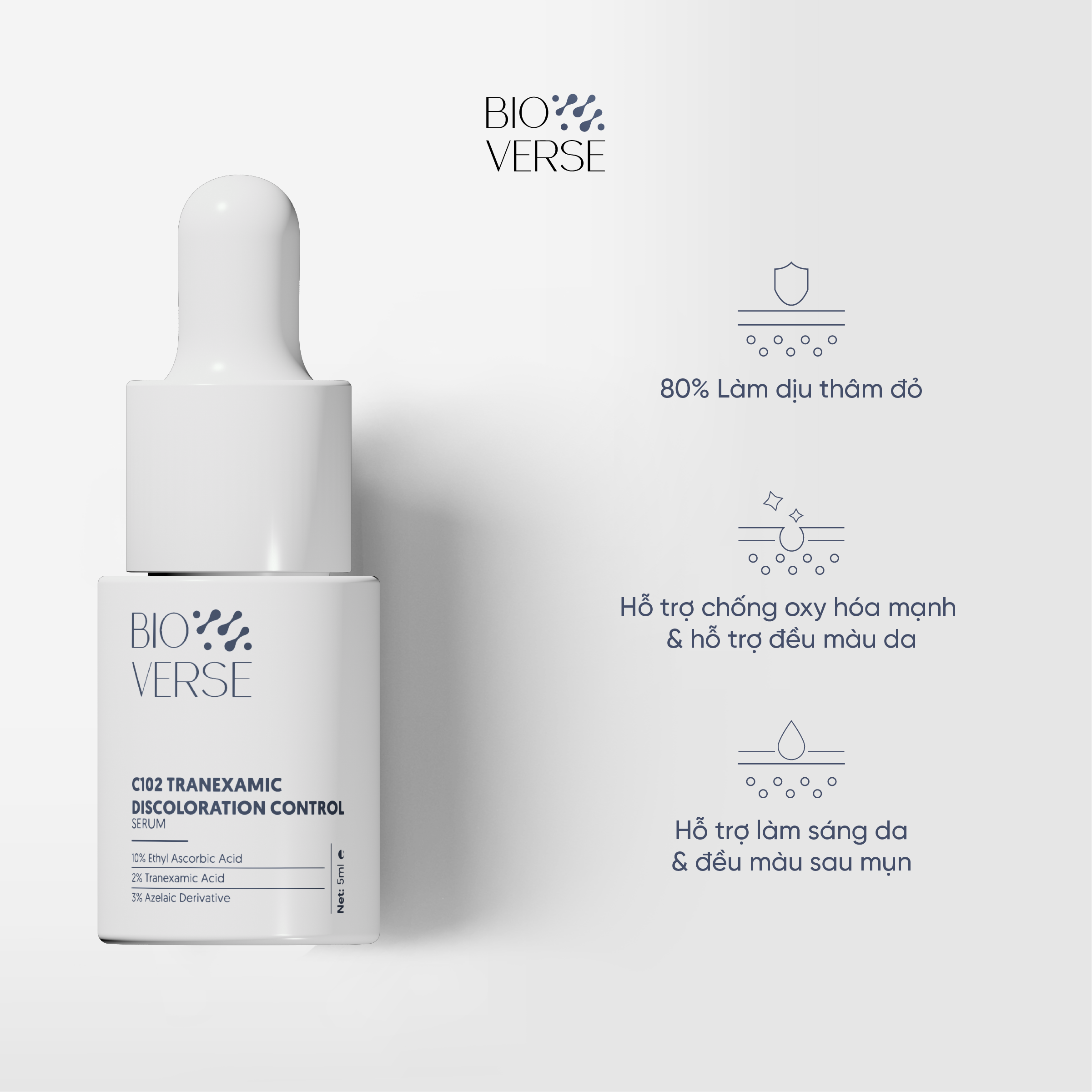 Sample Tinh chất Vitamin C102 hỗ trợ mờ thâm đỏ &amp; chống oxy hóa C102 Tranexamic Discoloration Control Serum 5ml