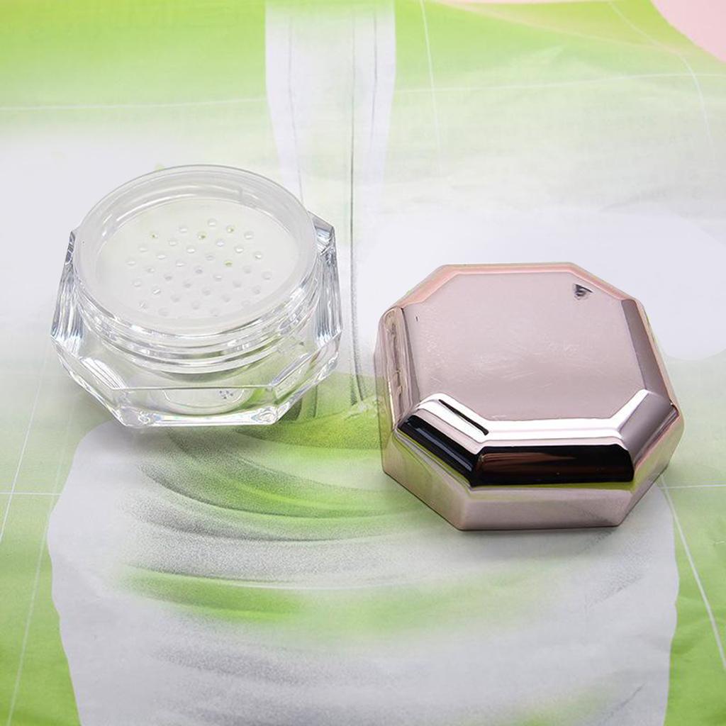 Capacity 8 ML 0.28 OZ Empty Reusable Plastic Loose Powder Compact Container DIY Makeup Powder Case with Sponge Powder Puff,and Sifter