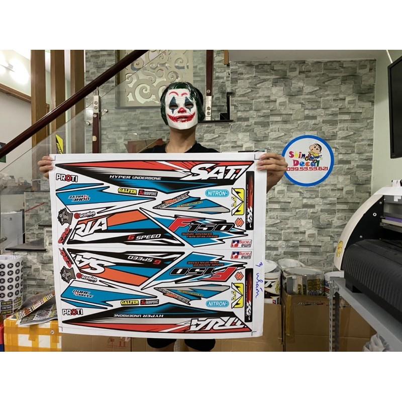 Tem rời dành cho xe Satria Fi dán xe đen nhám