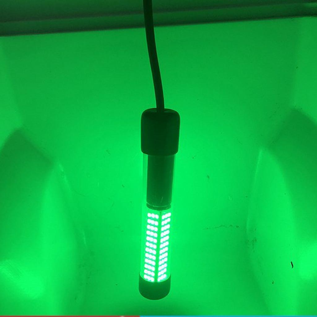 LED Submersible Fishing Light Underwater Fishes 5m Cord Clip Green