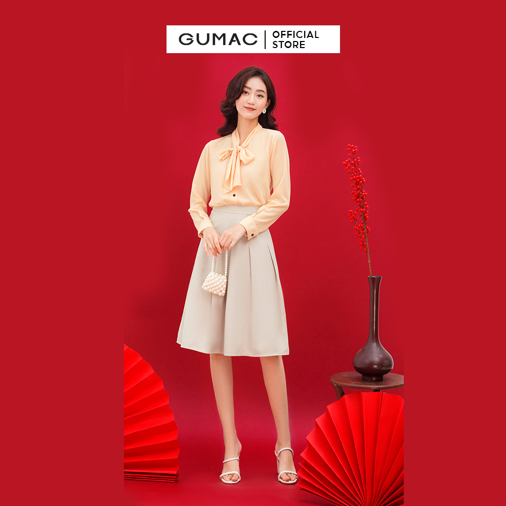 Áo sơ mi nữ GUMAC AC01025 thắt nơ