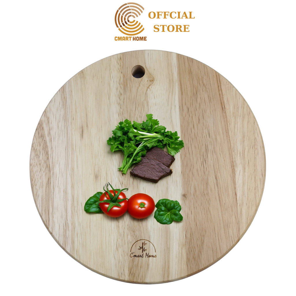 Thớt Gỗ Tròn/Chữ Nhật Cao Cấp Bền Đẹp Sang Trọng Cho Gian Bếp