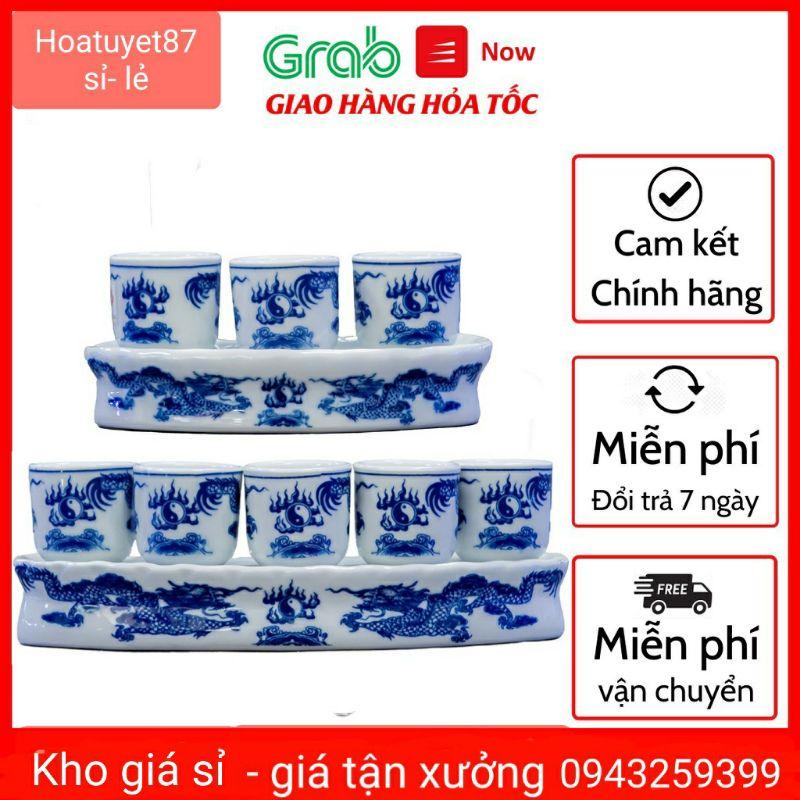 Bộ chén thờ cúng gia tiên, bộ kỷ 3,kỷ 5 hàng gốm sứ bát tràng