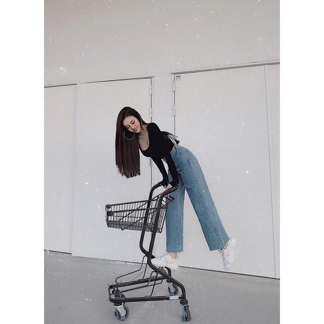 Áo croptop dài tay cổ u