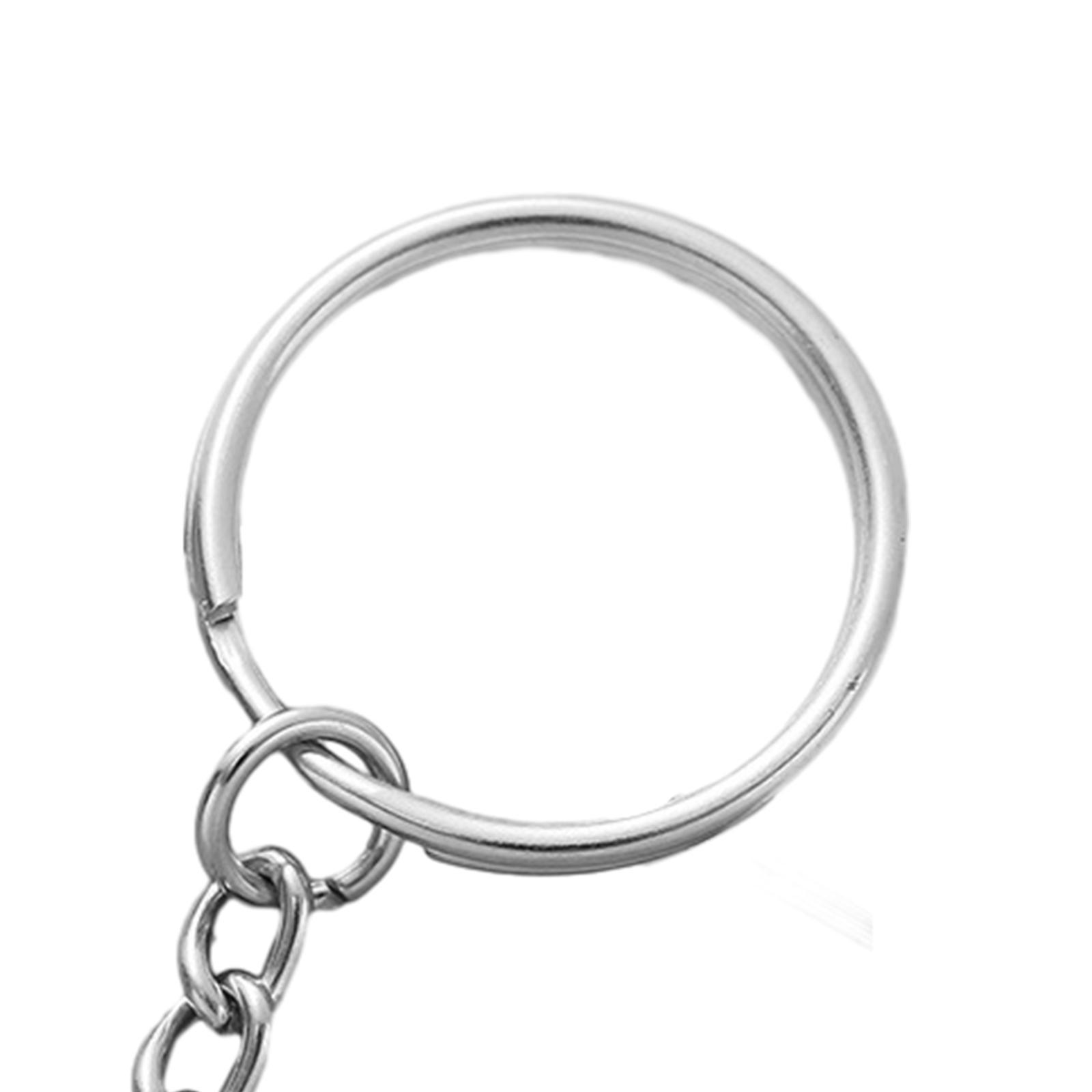 100x Split Key Chain  with Chain Decoration 25mm Holiday Metal Key Rings