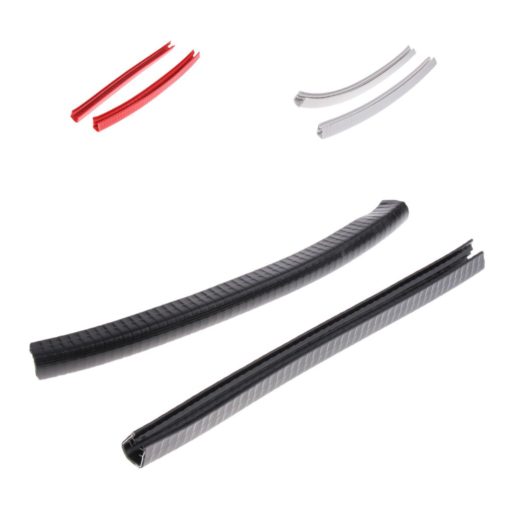 2pcs Rubber Strip Deck Guard Gear for Longboard Skateboard Protection Black