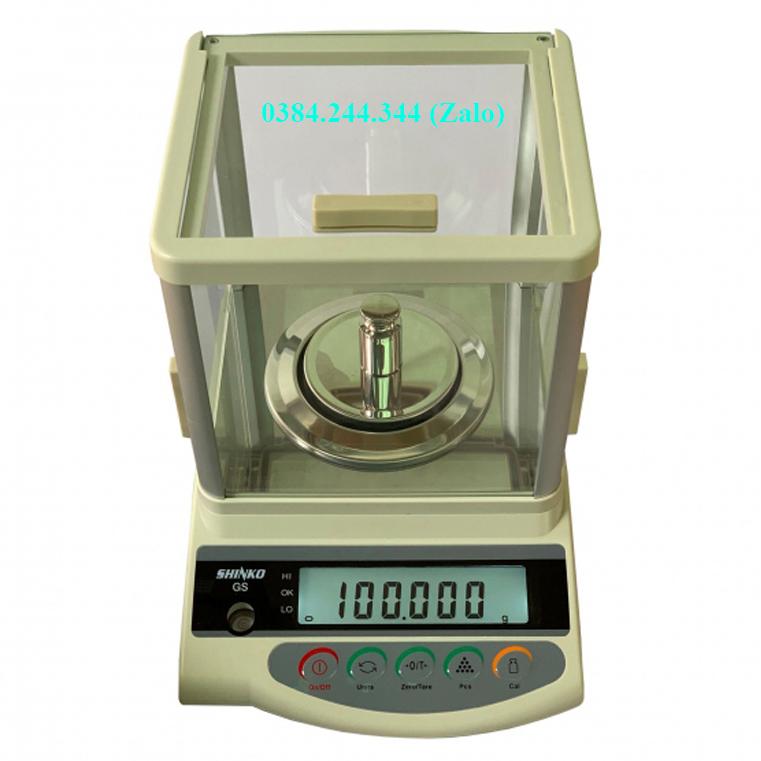 Cân điện tử kỹ thuật 3 số lẻ, Shinko GS 220g/0.001g độ nhạy cao dùng cân vàng, mủ cao su, hóa chất, thí nghiệm