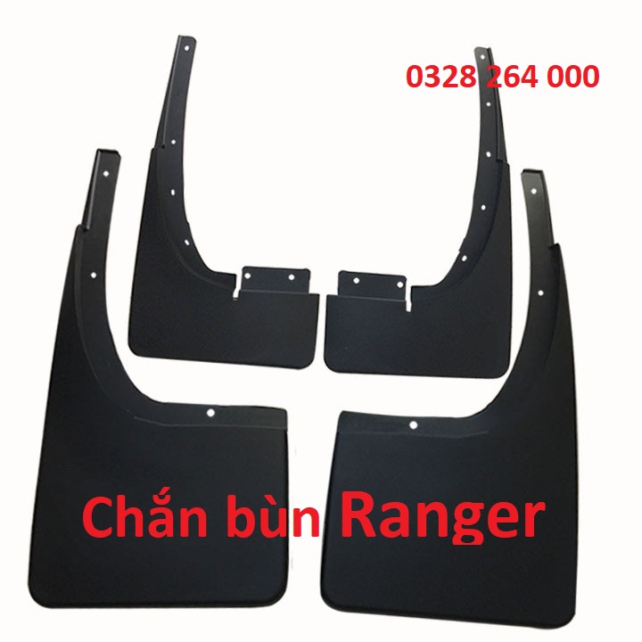 Bộ 4 chắn bùn cho xe Ford Ranger- Hàng cao cấp