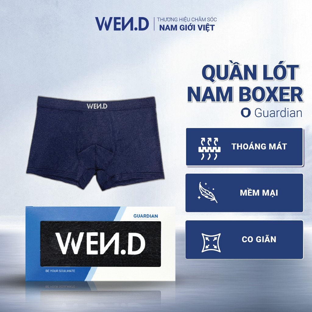 Quần lót boxer nam WEND Guardian Truck Bamboo kháng khuẩn, co dãn, thoáng khí, không hằn