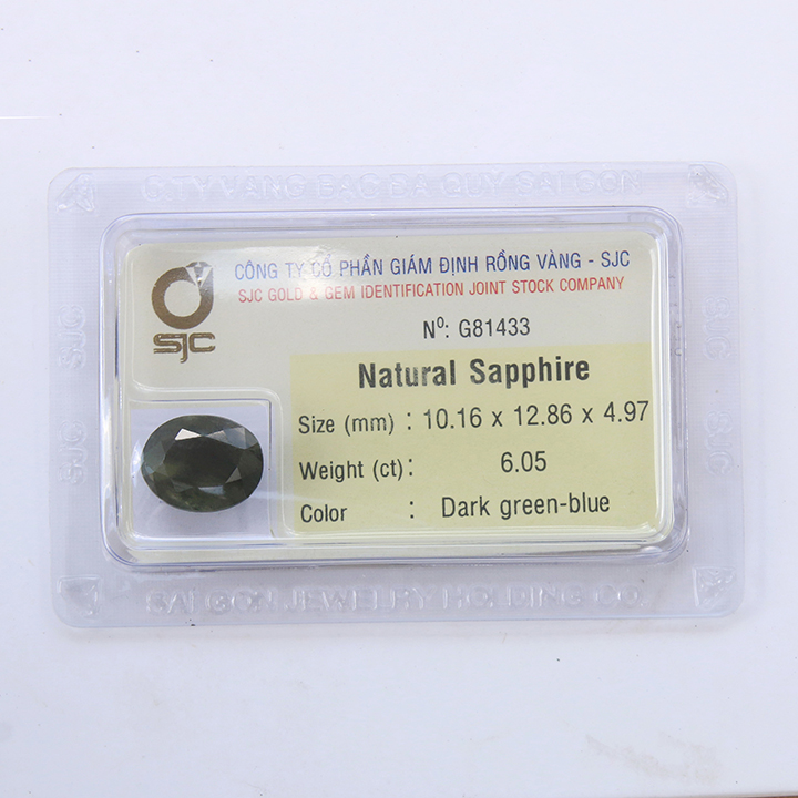 Viên đá sapphire xanh lá thiên nhiên - Diệp Linh