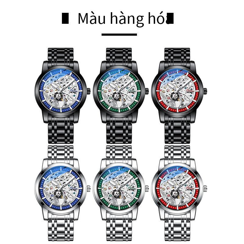 Đặc Biệt Douyin Kuaishou Sống Phổ Biến Cơ Khí Khu Vực Rỗng Hoàn Toàn Tự Động Chống Nước Nam Khí Quyển Đồng Hồ Thép Không Gỉ