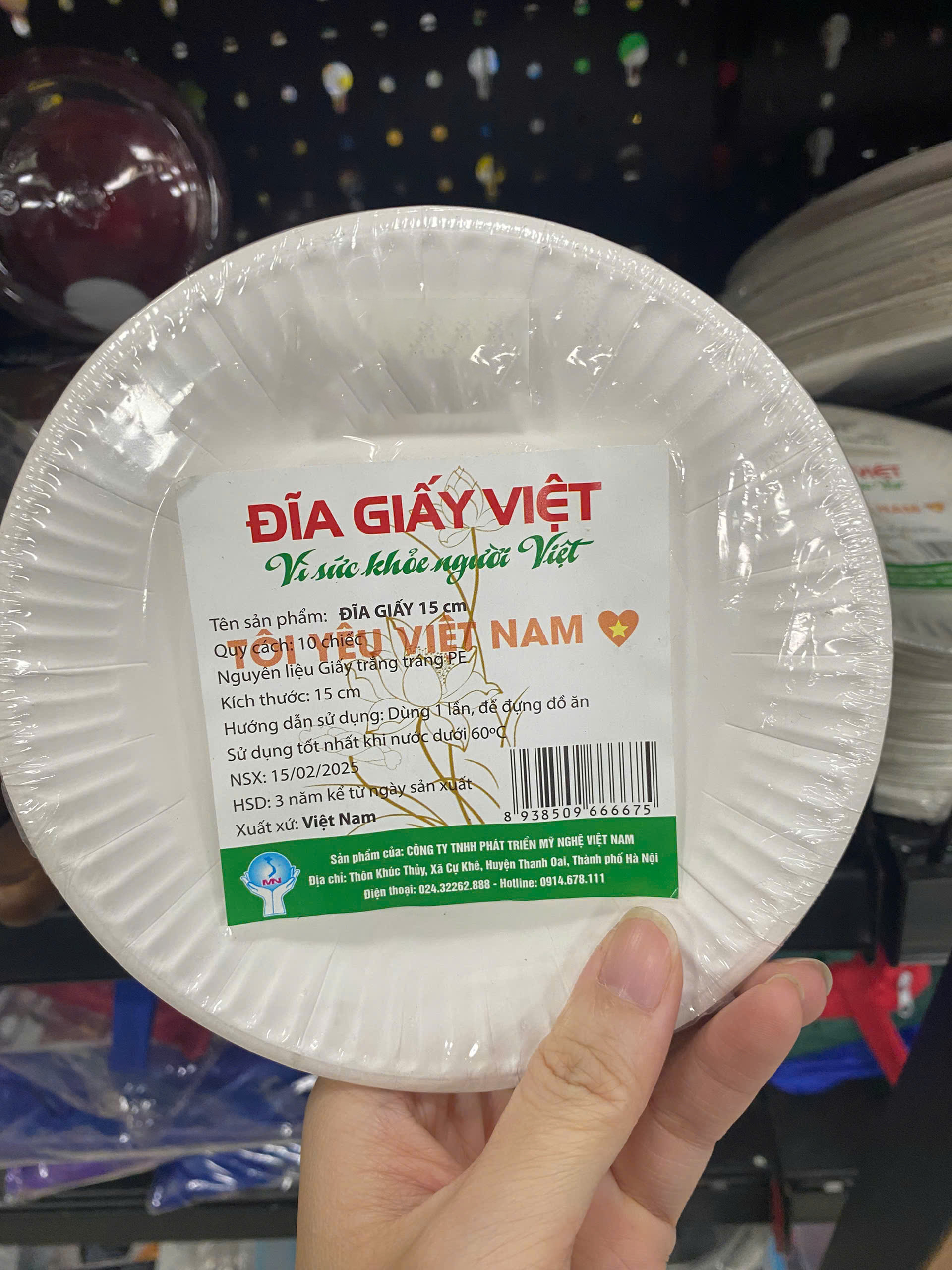 Combo 30 đĩa giấy Việt 13–15cm – Dùng cho tiệc nhẹ, dã ngoại