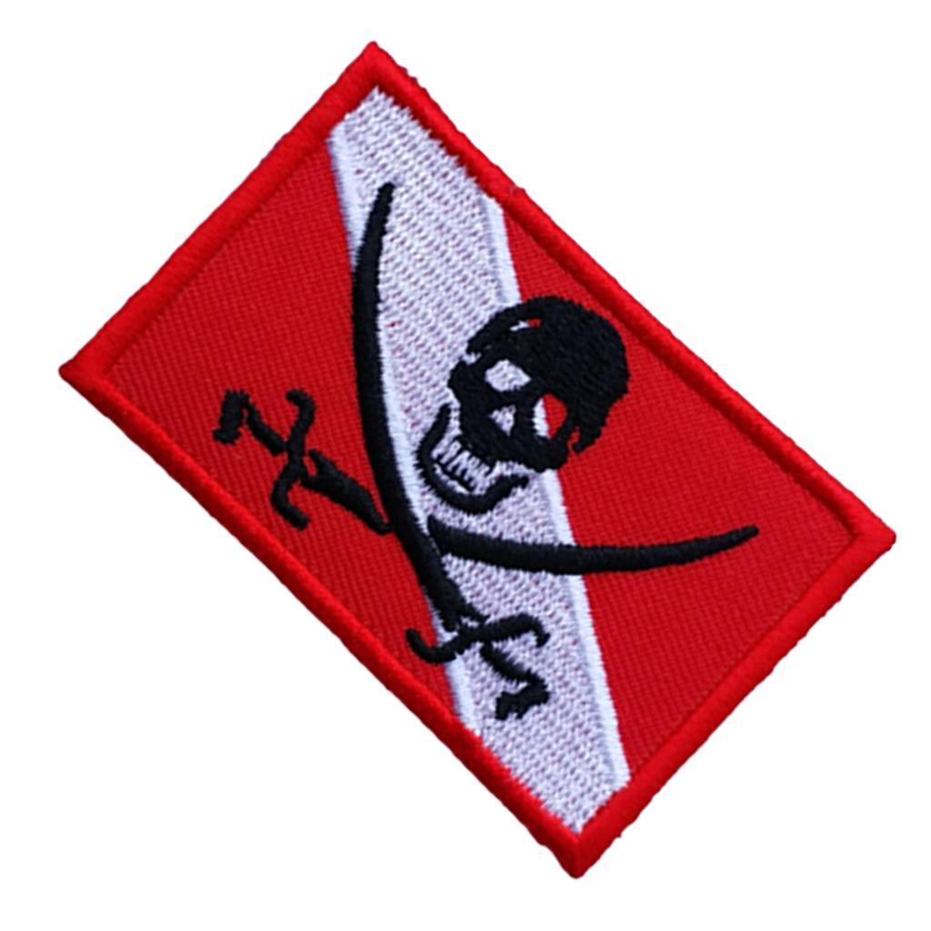 2 Pieces Scuba Diving Dive Diver Down Flag Patch Badge for Backpack Gear Bag Jacket Vest Hats Gear Accessories