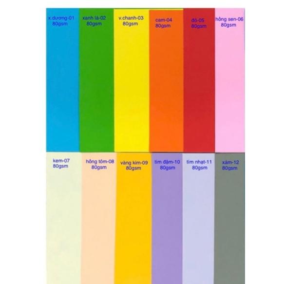 GIẤY MỸ THUẬT 80GSM XẤP 10 MÀU 100 TỜ