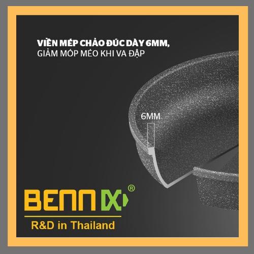 Chảo chống dính vân đá đáy từ Bennix size 28cm: BN-28