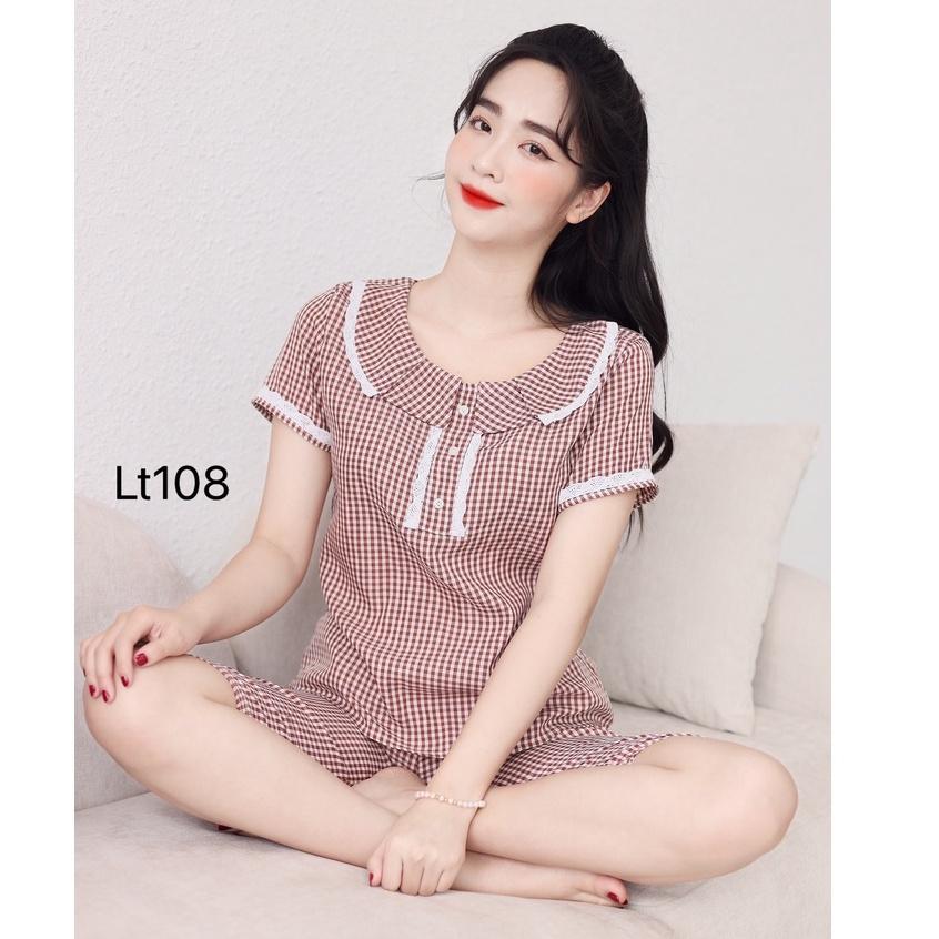 Mua Đồ Bộ Sau Sinh, Quần Áo Nữ, Quần Áo Mặc Nhà Mẫu Kẻ Cazo Cổ Tròn Ren Trắng 3 Cúc Đẹp Lướt Mua Đồ Bộ Sau Sinh, Quần Áo Nữ, Quần Áo Mặc Nhà Mẫu Kẻ Cazo Cổ Tròn Ren Trắng 3 Cúc Đẹp Lướt