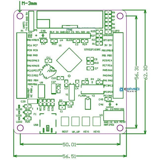 Kit STM32F103RCT6 ARM cortex-M3 mini