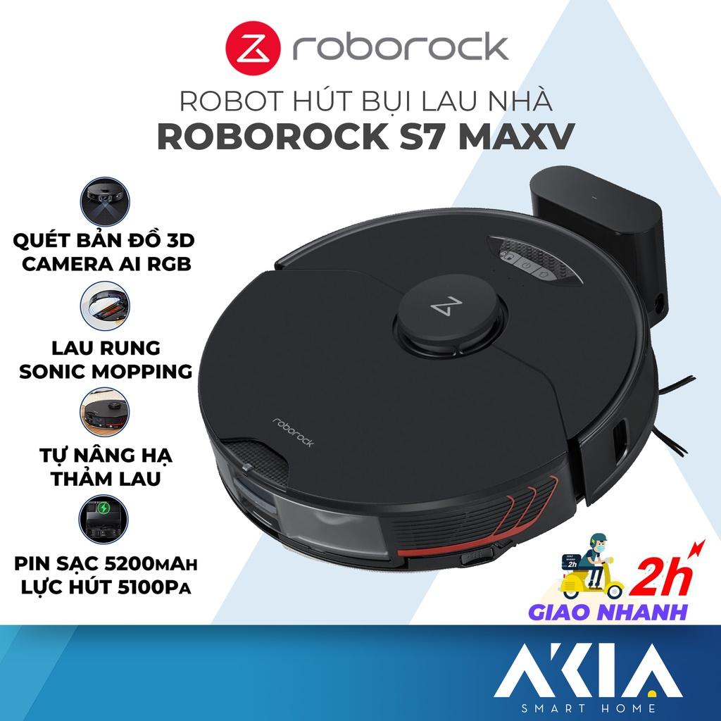 Robot hút bụi lau nhà Roborock S7 MaxV - Quét bản đồ bằng Camera Kép, Lau rung Sonic Mopping, Thảm tự nâng hạ độ cao - Hàng chính hãng