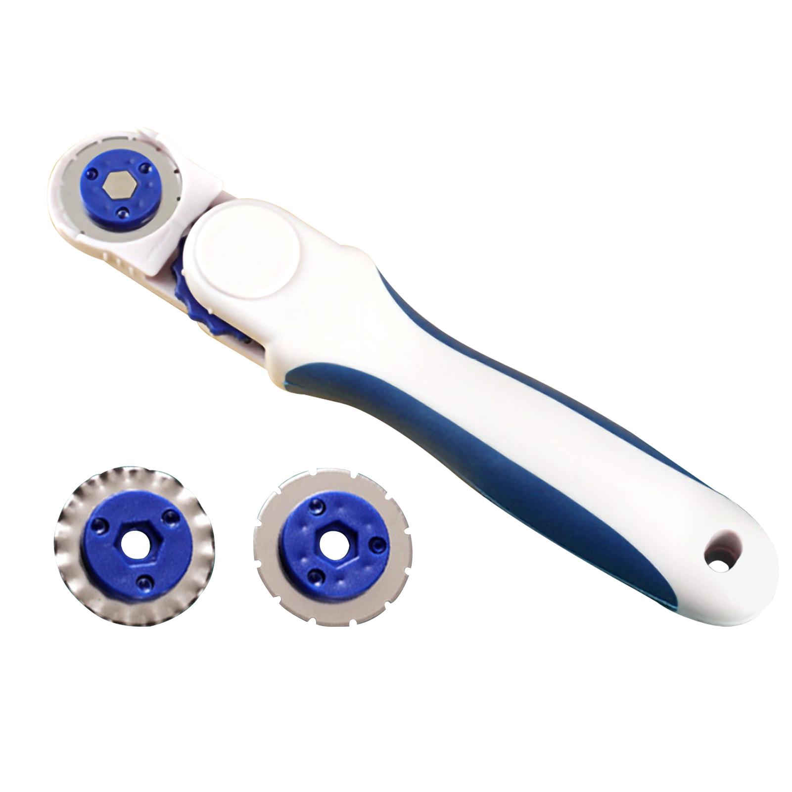 Rotary Cutter 3in1 Cutting Machine with 3pcs Replacement Blades Ergonomic Rubber Handle Rolling Cutter with Safety Lock