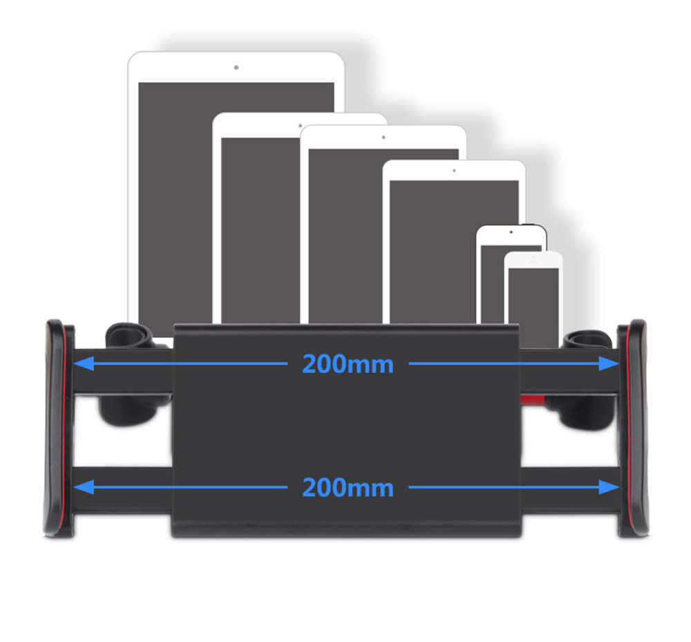 Khung kẹp xoay dọc ngang kẹp điện thoại, ipad treo thanh tựa đầu sau ghế xe hơi, ô tô và điều chỉnh máy theo góc nhìn