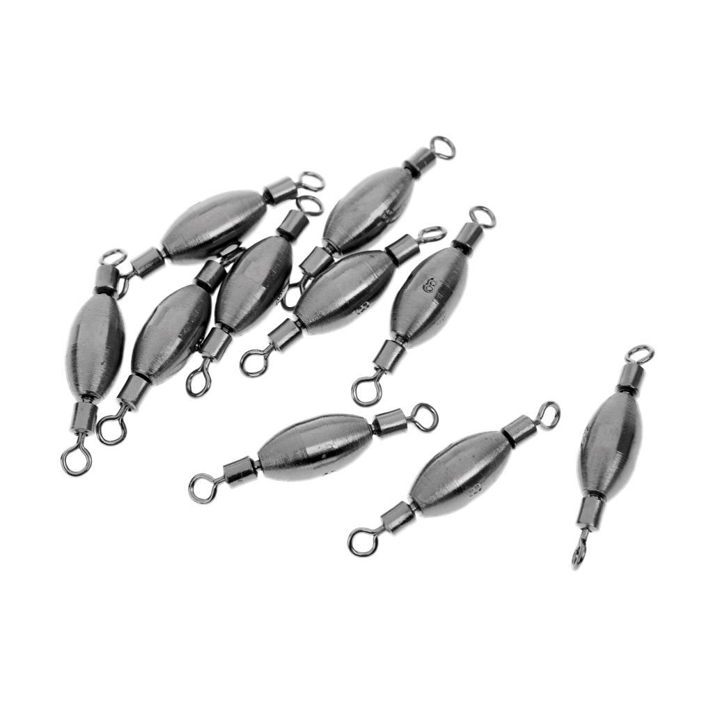 20pcs Fishing Swivels with Copper Sinker Fishing Rolling Swivels Counterweight Connectors