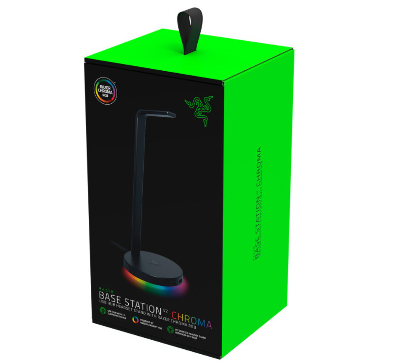 Giá treo tai nghe Razer Base Station V2 Chroma-USB 3.1 Hub-7.1 Surround Sound_RC21-01510100-R3M1-HÀNG CHÍNH HÃNG