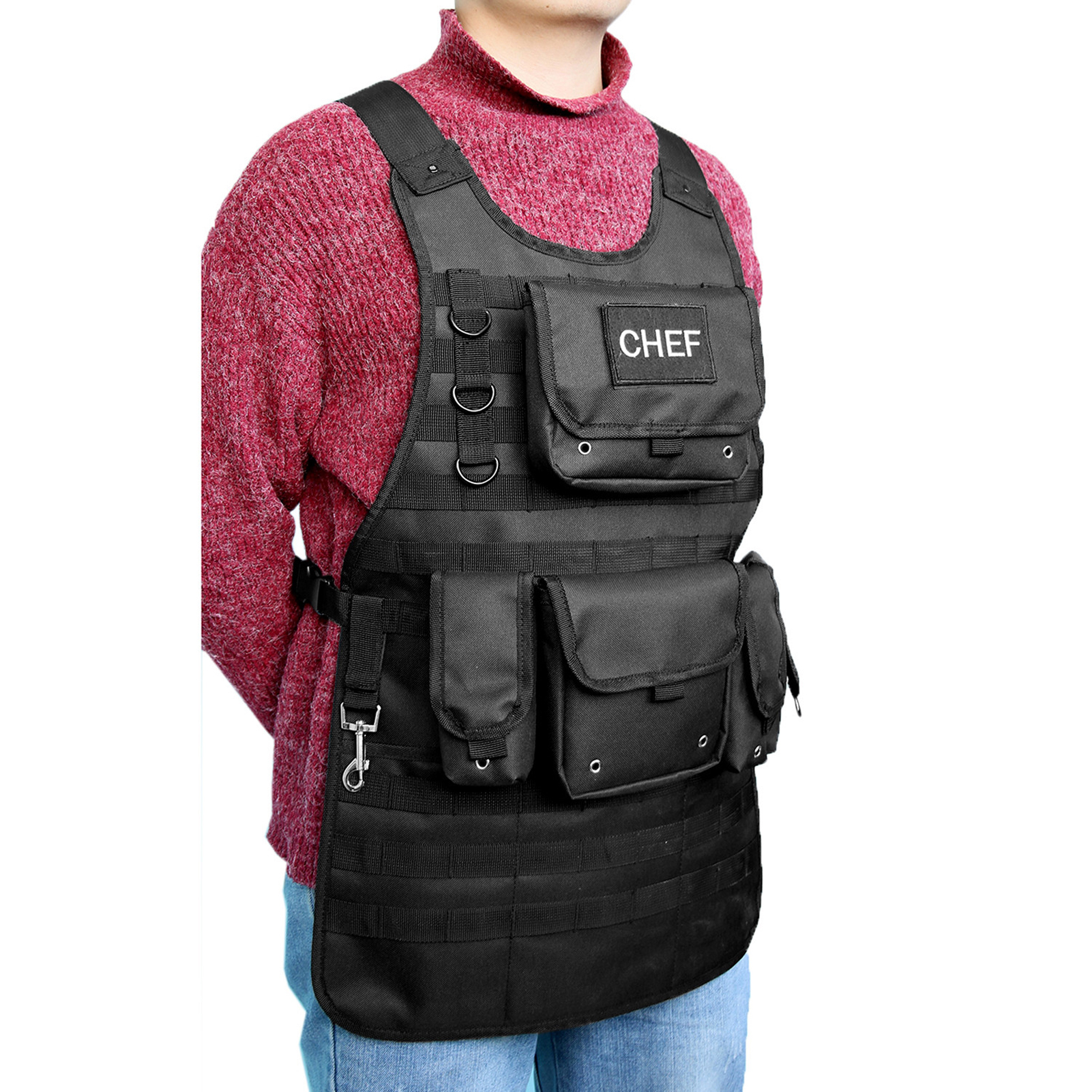 Áo giáp dạng vest CHEF với nhiều túi có thể tháo rời thuận tiện cho các hoạt động thực hành