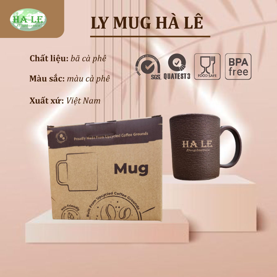 Combo 1: Ly Hà Lê từ bã cà phê  (1 ly Togo + 1 Ly Mug)