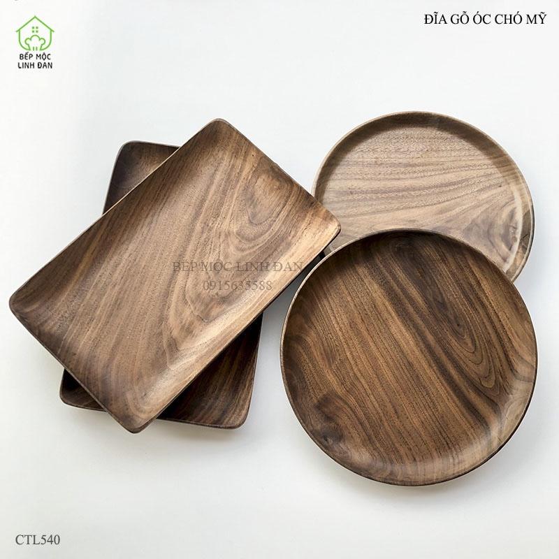 Khay Chữ Nhật Gỗ Óc Chó HAHANCO Siêu Sạch Vân Gỗ Đẹp