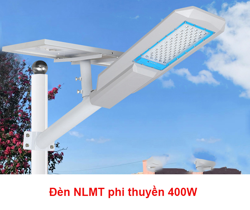 Đèn năng lượng mặt trời phi thuyền 400W, Vỏ nhôm nguyên khối ,Tấm pin rời , Ánh sáng trắng.