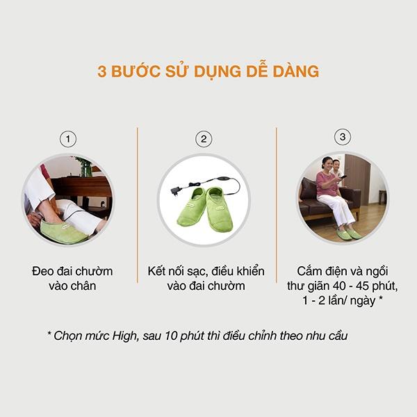 Đai chườm thảo dược bàn chân làm nóng bằng điện Hapaku bảo hành 6 tháng