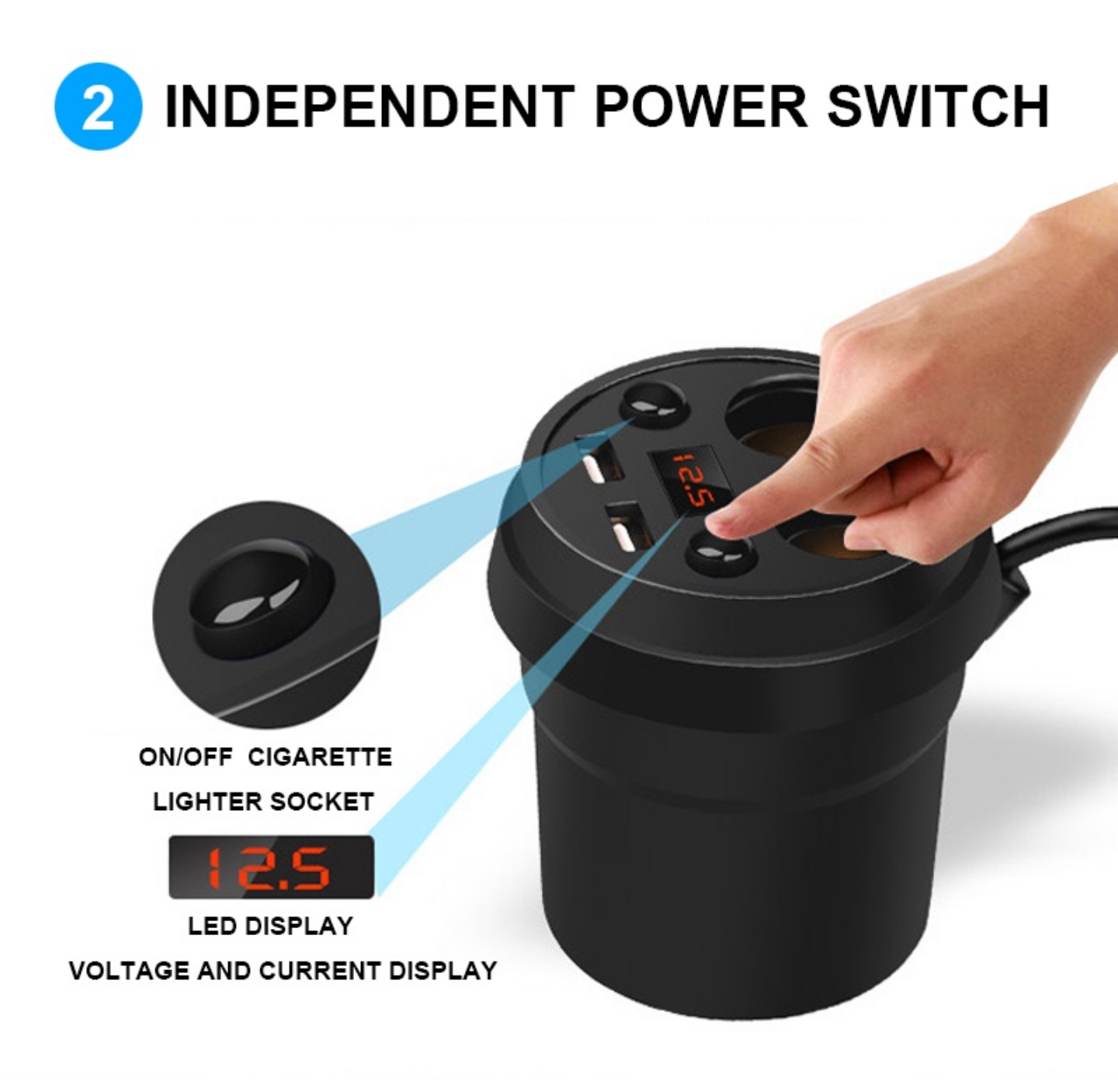 ĐẲNG CẤP VỚI BỘ CHIA TẨU SẠC VÀ 2 CỔNG USB MÀN HÌNH LED HIỂN THỊ 12V-24V TRÊN XE HƠI ÔTÔ MẪU MỚI HÀNG CHUẨN
