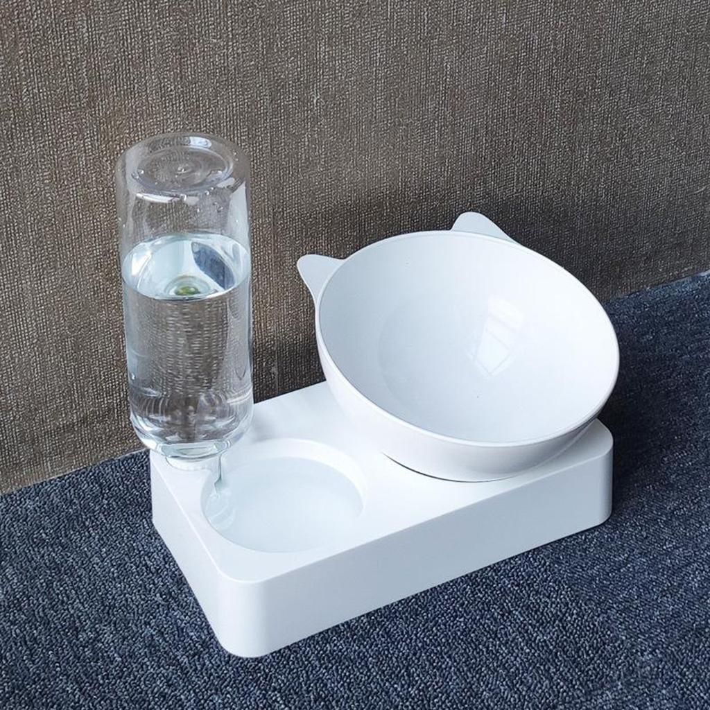 Cat Dog Feeder 2 In 1 Automatic Water Bowl And Food Bowl Double Pet Bowls - Spine Protective Food Bowl & Automatic Water Dispenser