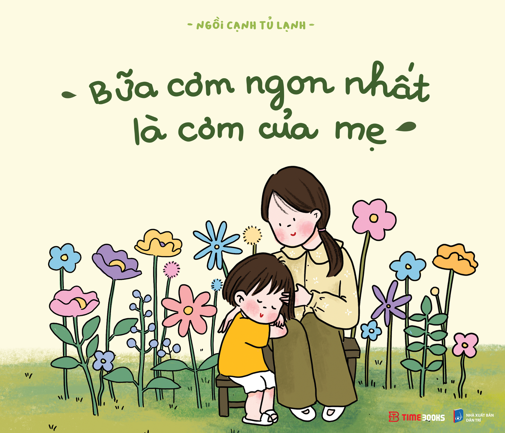 Sách tô màu Bữa Cơm Ngon Nhất Là Cơm Của Mẹ - ngồi cạnh tủ lạnh