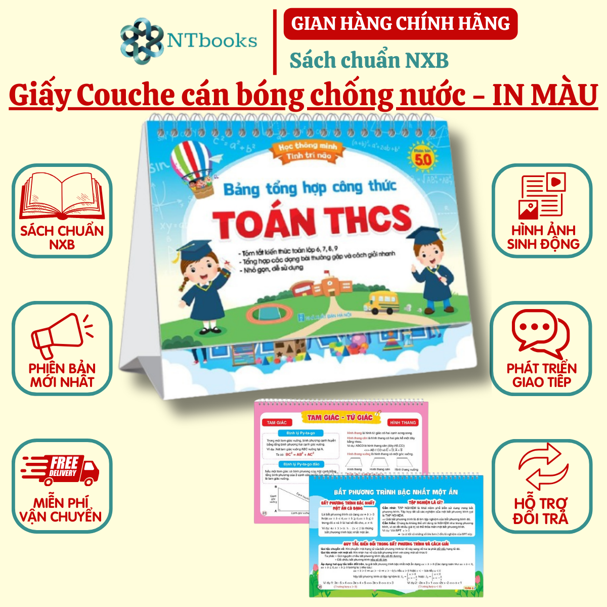 Sách - Bộ Lịch Bảng Tổng Hợp Công Thức Toán THCS - Phiên Bản 5.0