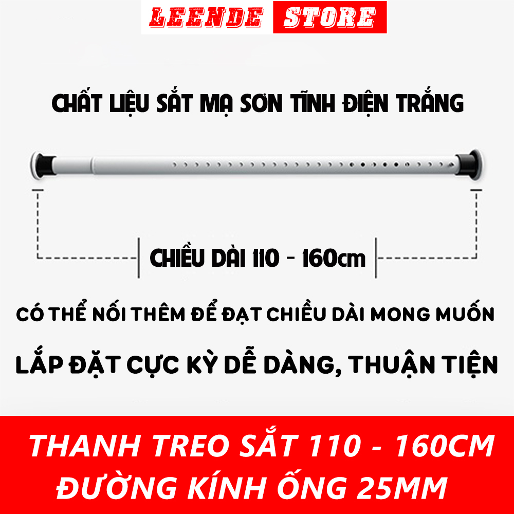 Thanh treo rèm không cần khoan có đủ kích cỡ theo yêu cầu, thanh treo đa năng bản to tốt nhất thị trường