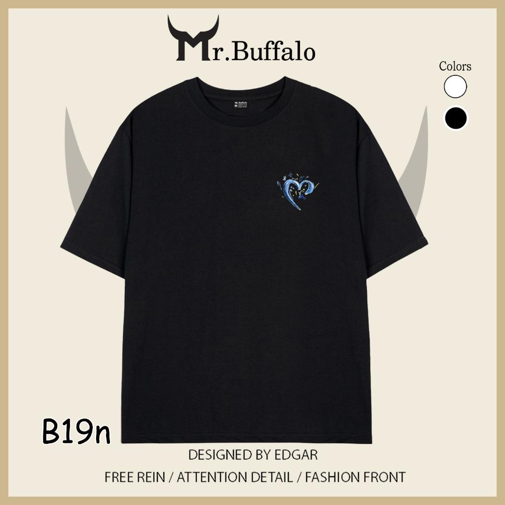 Áo Thun Đôi, Cặp Mr.Buffalo CUTE Tshirt Cotton 100% có bigsize Unisex Local Brand B19B19n - Đen B19n