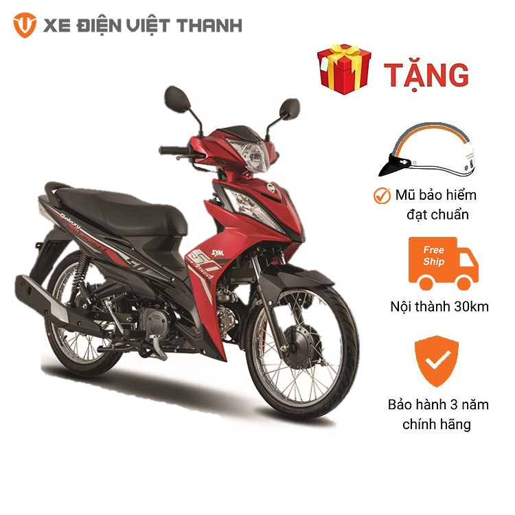 Xe Máy SYM GALAXY 50CC - vành nan hoa - Đỏ đen