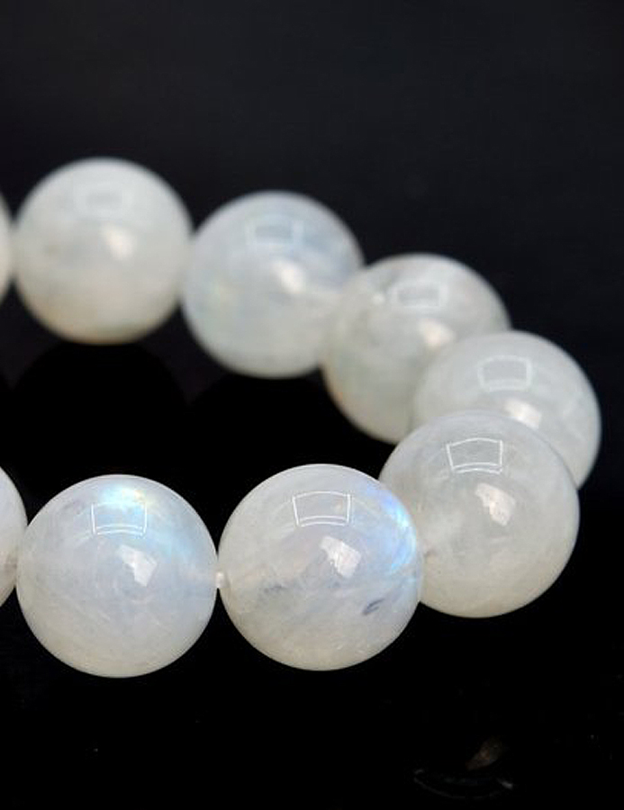 Hạt Đá Mặt Trăng (Moonstone) Tự Nhiên Ánh Cầu Vồng 8mm (Loại A)