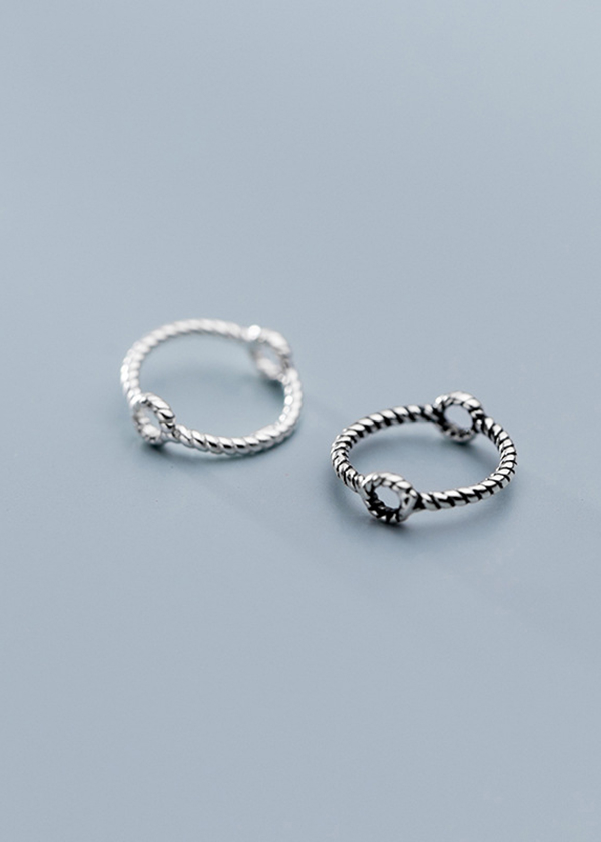 Combo 6 cái charm bạc tròn xoắn lồng hạt xỏ ngang - Ngọc Quý Gemstones