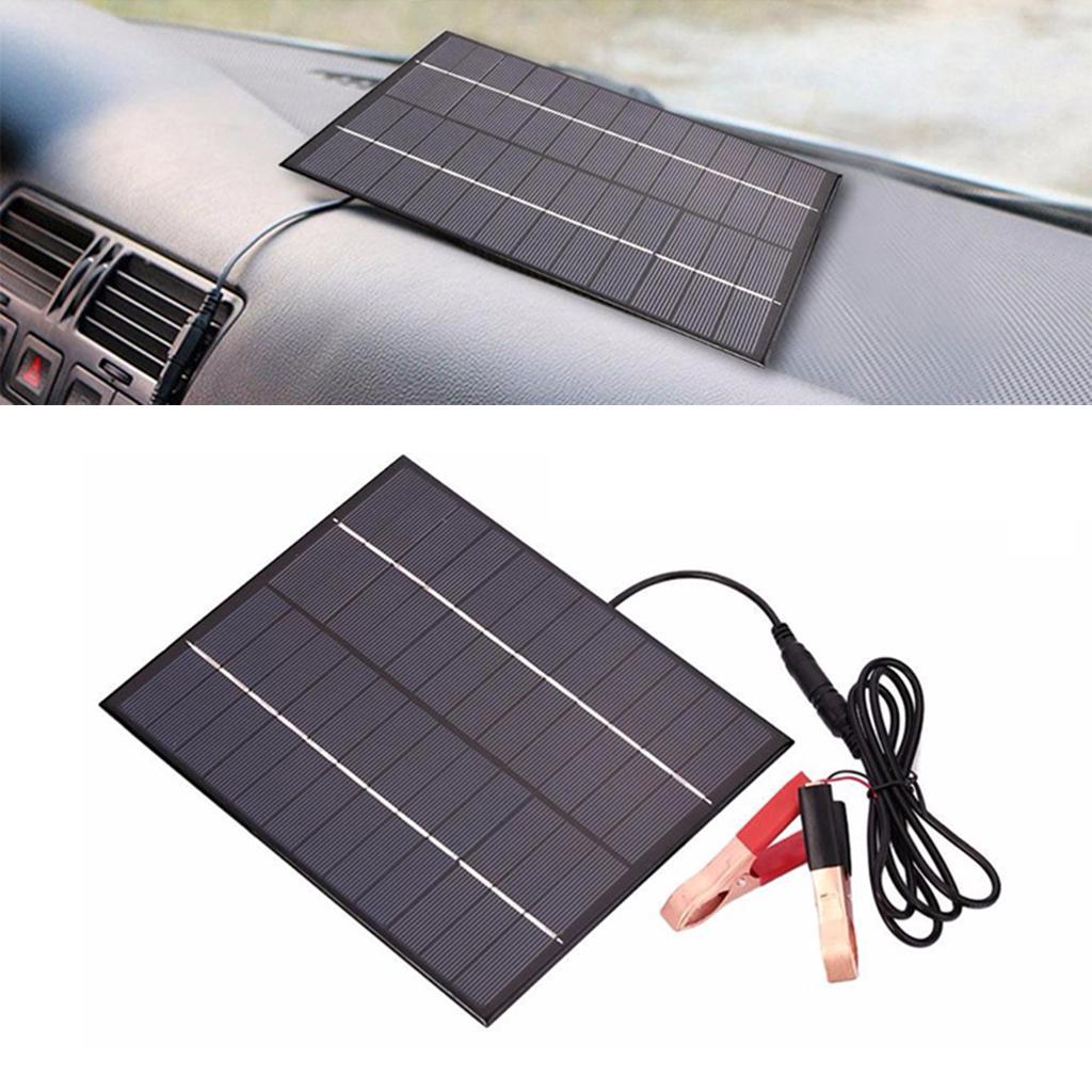 Solar Panel 12V Battery Charger Kit with Battery Clip Marine Boat RV Car