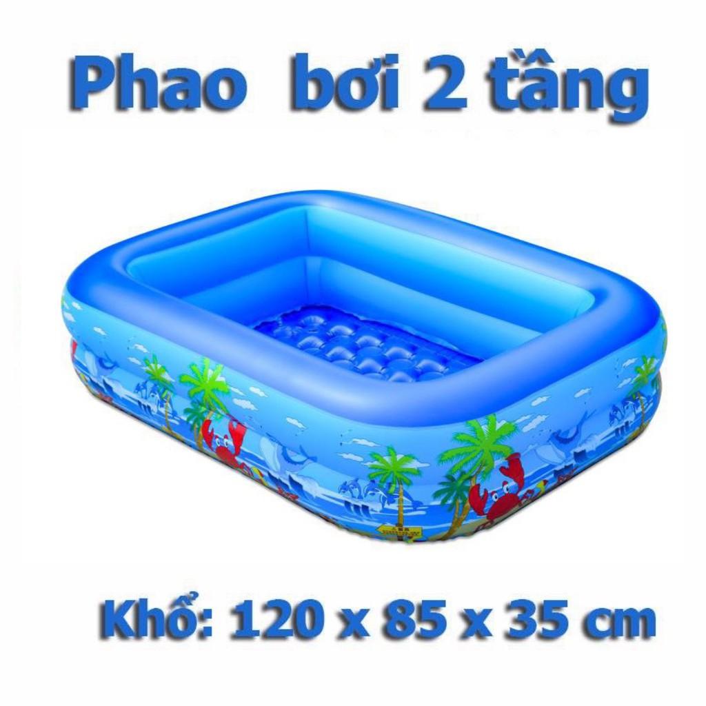 Bể bơi 2 tầng 1m5 cho bé - Hồ Bơi Cho Bé Đáy 2 lớp - Có Lớp Trống Trượt