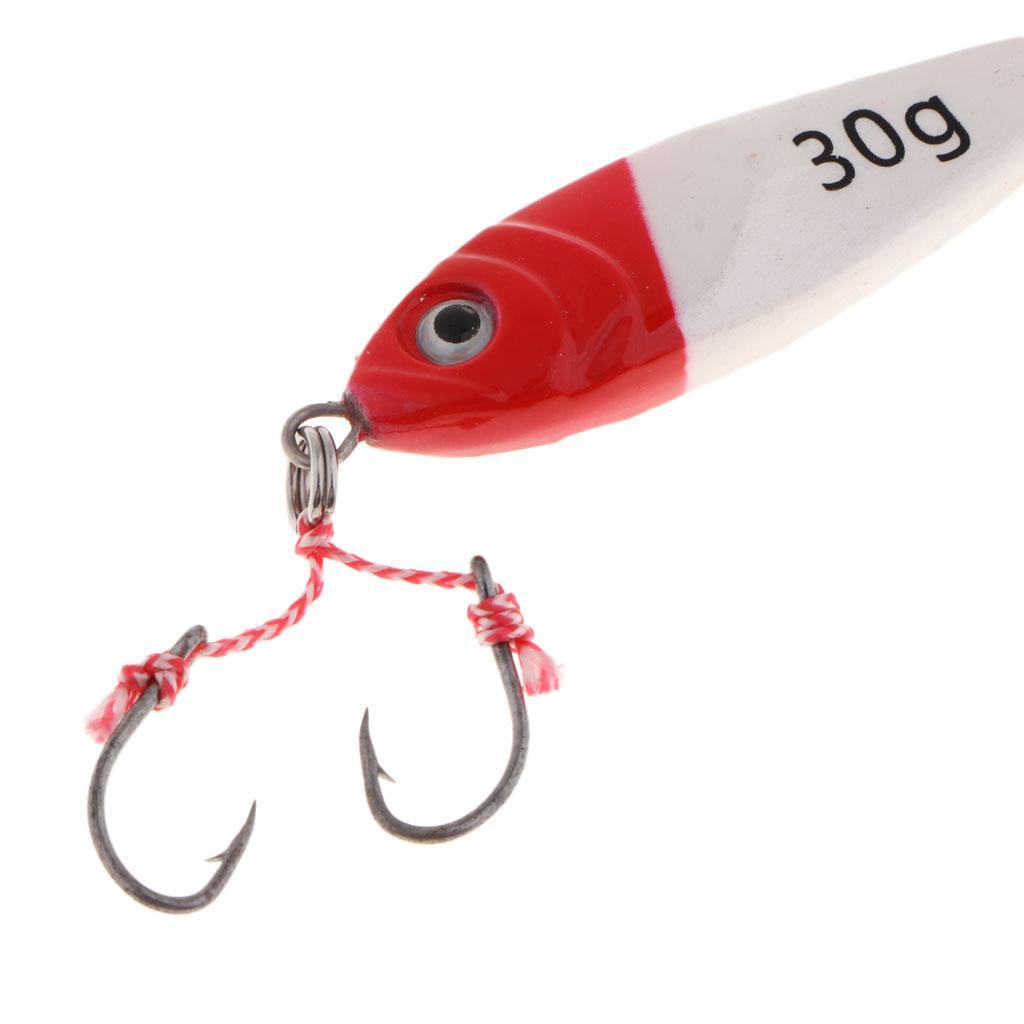 Jigs Jigging Fishing Lure Metal Hard Bait with Assist Hooks Fast Sinking for Deep Sea Fishing