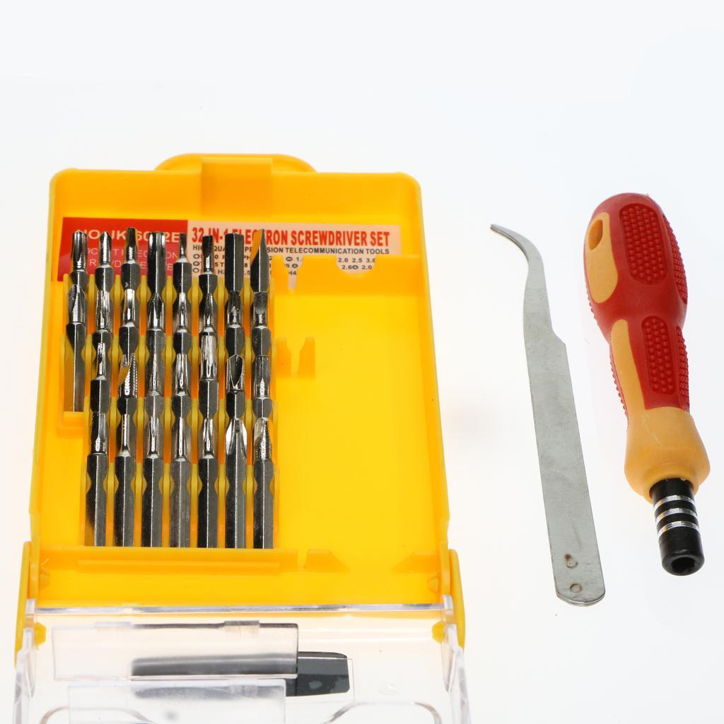 32 in 1 Steel Precision Screwdriver Bits Nut Driver Repair Tools Kit Set S