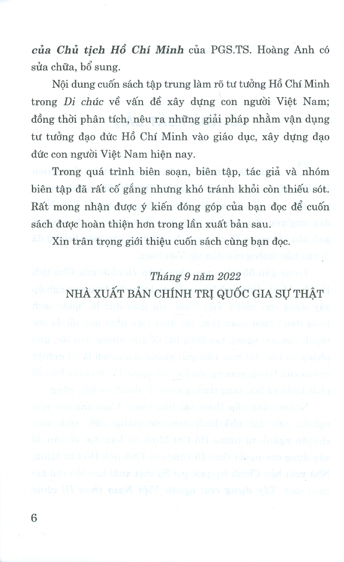 Xây Dựng Con Người Việt Nam Theo Di Chúc Của Chủ Tịch Hồ Chí Minh